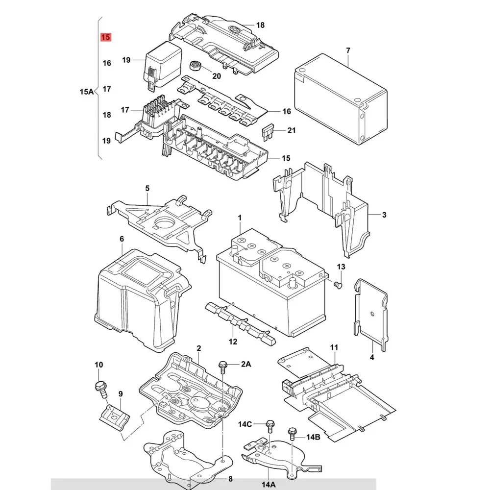 150A Car Main Fuse Box 6R0937550A For VW Jetta MK6 Polo 2011-2015 Skdoa Fabia Rapid Octavia 6R0 937 621 6R0 937 629B images - 6