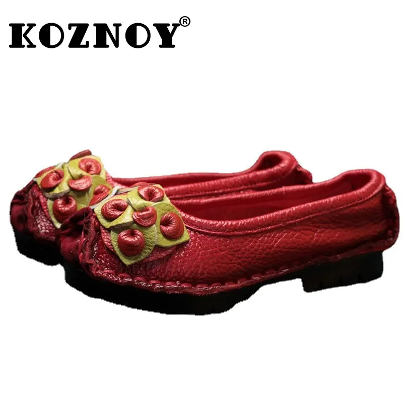 

Женские туфли из натуральной кожи, в этническом стиле, 2,5 см