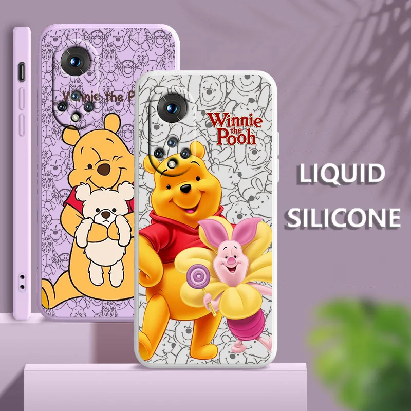 

Winnie The Bear Disney For Honor X7 X8 60 50 30 20 X20 10X Pro Plus Lite Liquid Rope Silicone Candy Cover Phone Case