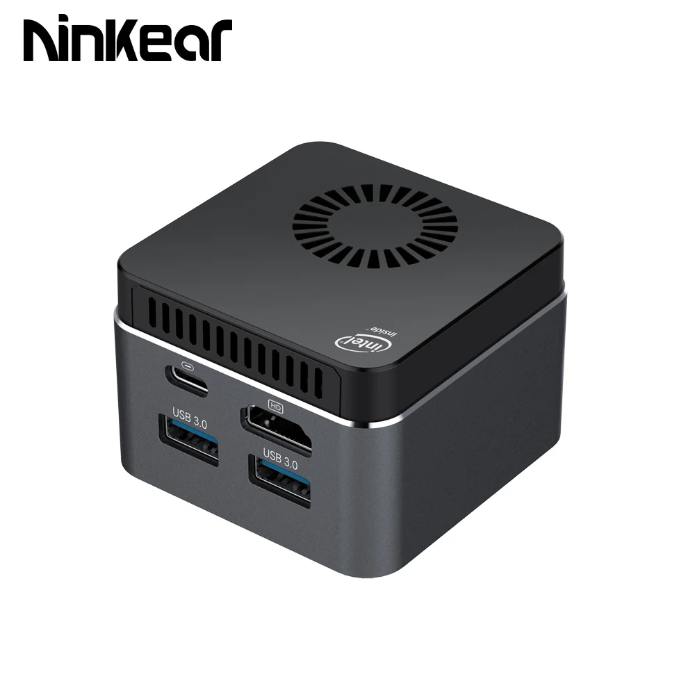 Ninkear 4K Mini PC Intel Celeron J4125 Quad Core 8GB RAM 512GB ROM Windows 10 Desktop Smart Computer USB-C gaming