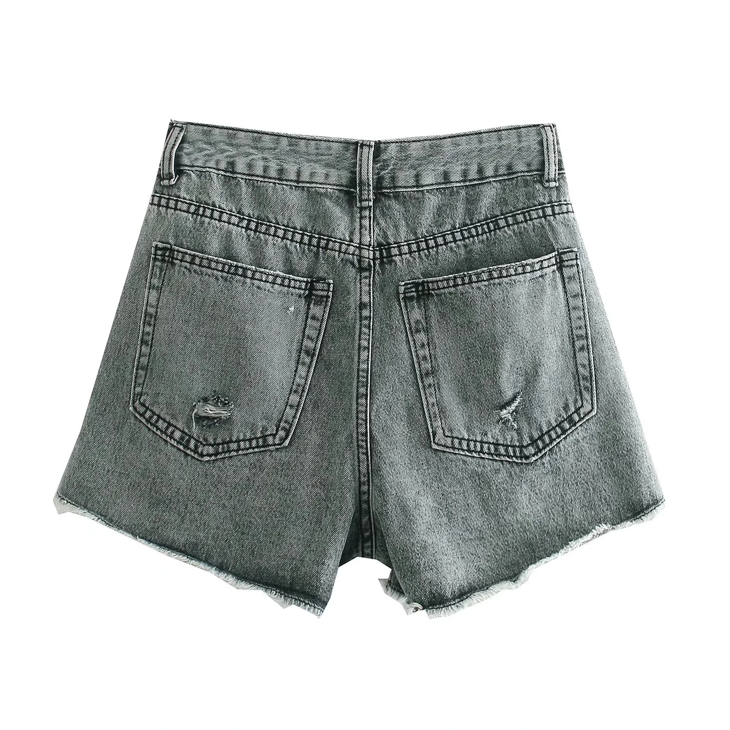 Elmsk Shorts Women England Style Denim Shorts Fashion Bermuda Shorts Ins Fashion Blogger High Street Washed Hole Mom
