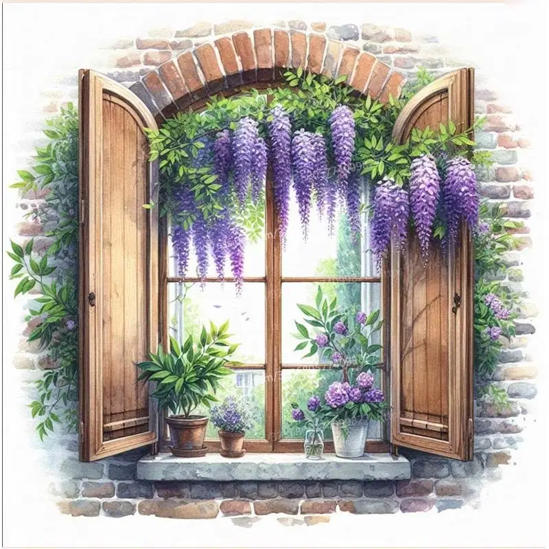 

Водостойкие наклейки для стен ПВХ Watercolor Flower M1024