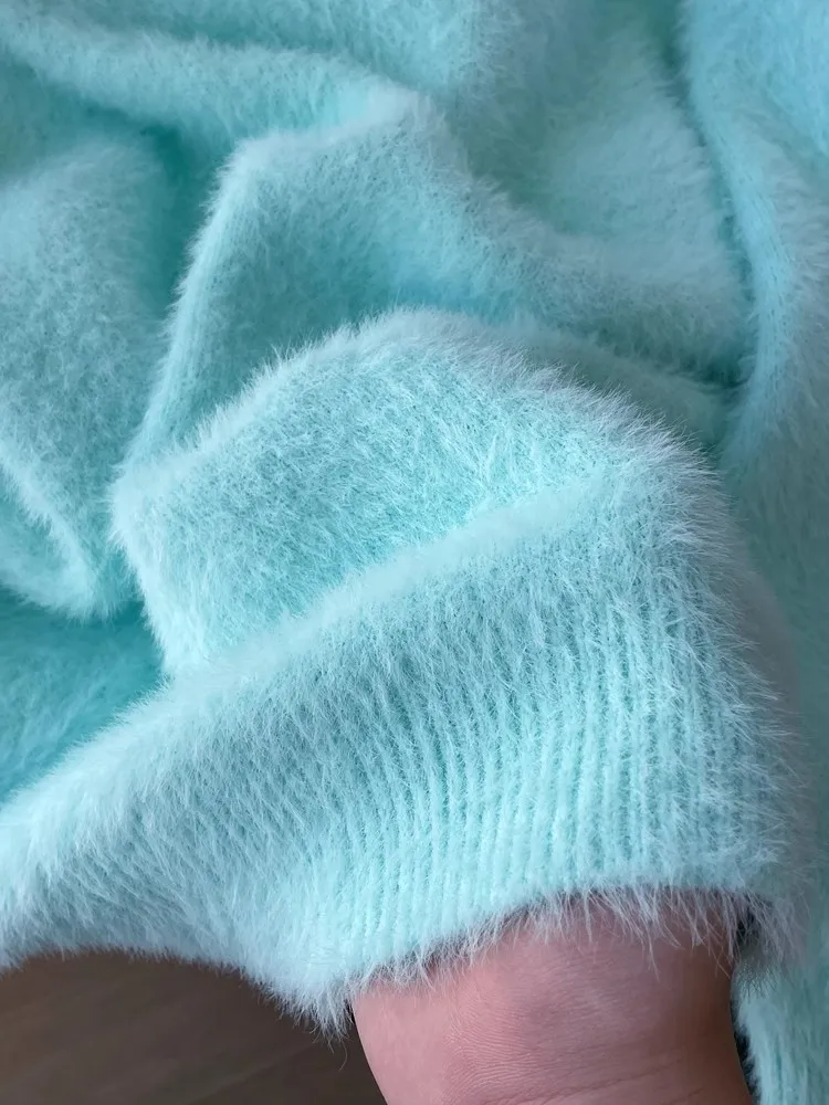 2024 новинка осени и зимы модные мягкие вязаные пуловеры из мохера женские