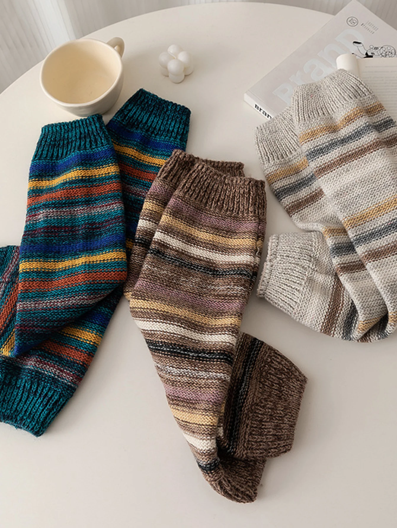 1 пара женских зимних вязаных гетр дышащая свободная теплая уличная одежда