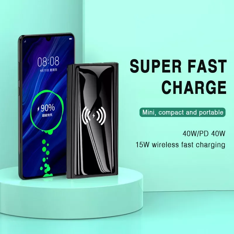 

NEW2023 40w Super Fast Charging Large Capacity 20000 mAh Wireless Power Bank Portable Two-way Charging Digital Display External