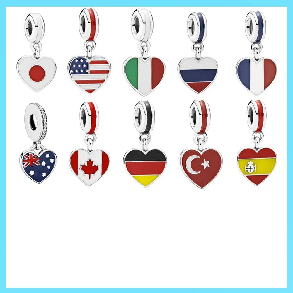 

2021 New 100% 925 Sterling Silver Fashion National Flag Pendant To Send Girlfriend Factory Direct Free Delivery