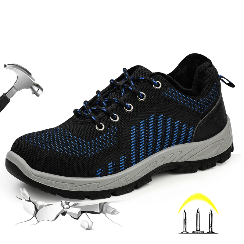 

Dian Sen New Indestructible Men Safety Shoes Non Slip Cap Anti-Smash Indestructible Platform Boots Unisex Construction Botas