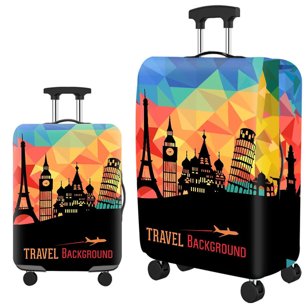 Thick Elastic world map  Luggage Protective Cover Zipper Suit For 18-32 inch Bag Suitcase Covers Trolley Cover Travel Accessorie