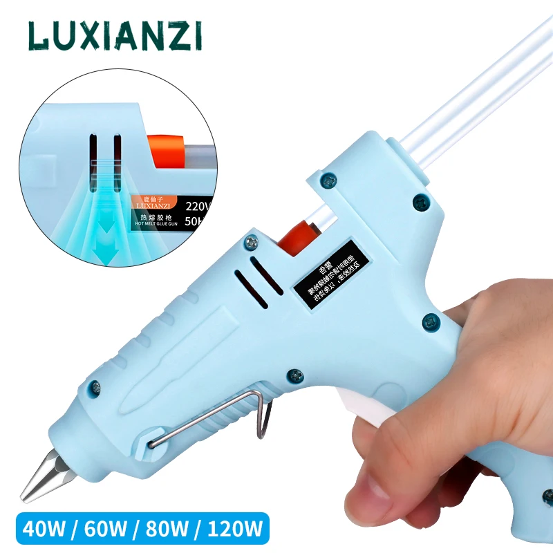 

LUXIANZI 40W Hot Melt Glue Gun Mini Household Industrial Guns With 7mm Glue Sticks Heat Temperature Thermo Electric Repair Tool