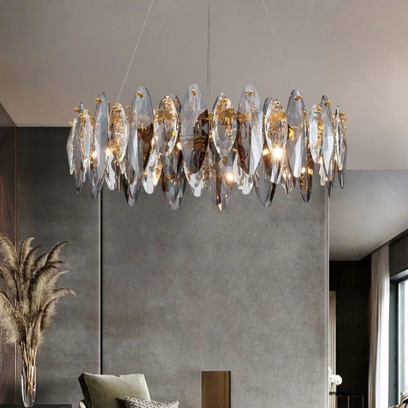 

Chandeliers New modern crystal Pendant Light for living room luxury home decor fixtures round gold led cristal lamp lustre