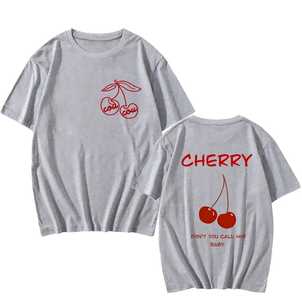 Футболка CouCou с принтом вишни 100% хлопок футболки буквенным для мужчин и женщин