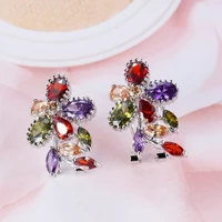 new exquisite romantic multicolor leaf dangle earrings for women fashion jewelry luxury shiny zircon earring wedding party gifts