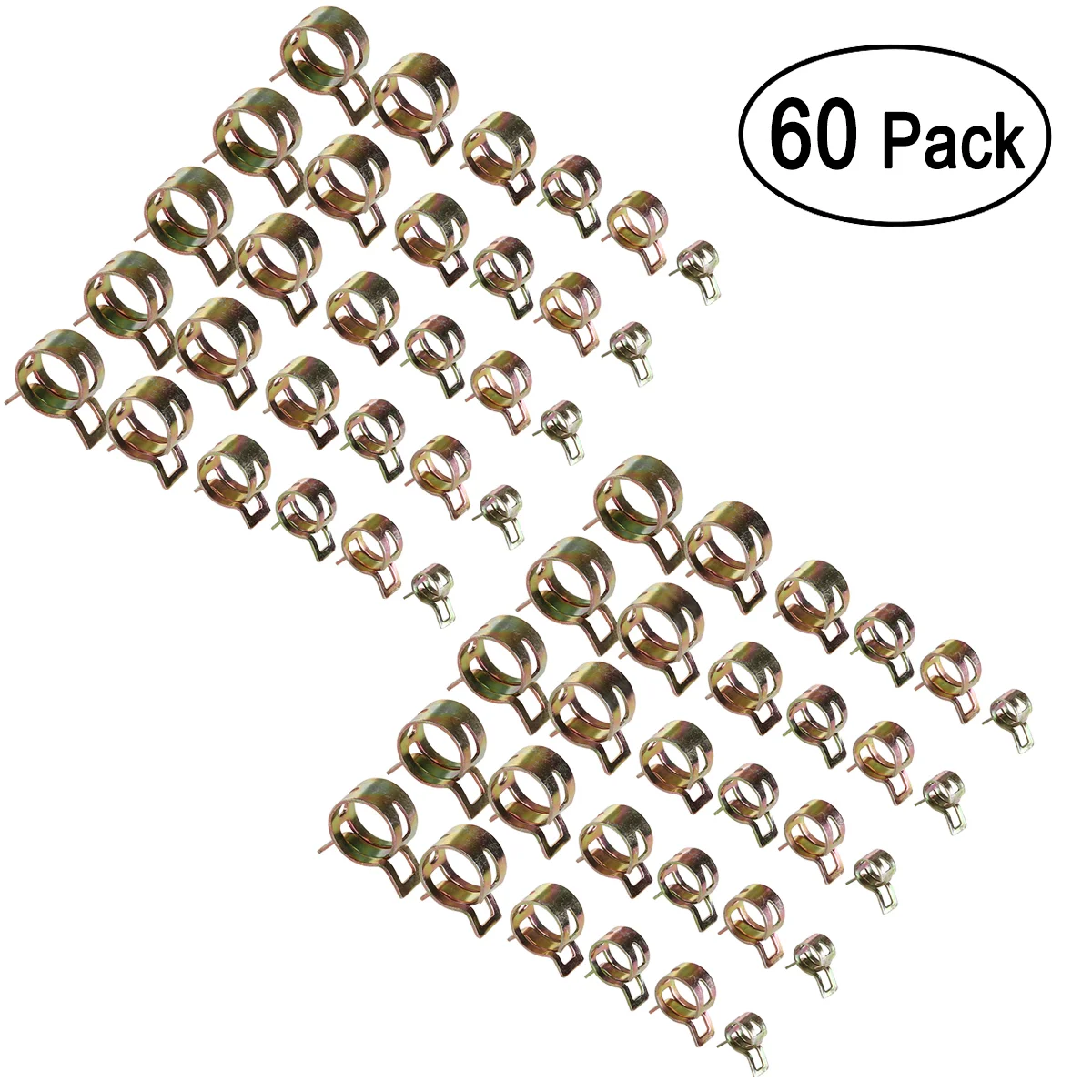 

VORCOOL 60pcs 7mm, 10mm, 11mm, 14mm, 16mm, 17mm Spring Clips Fuel Hose Line Water Pipe Air Tube Clamps Fasteners