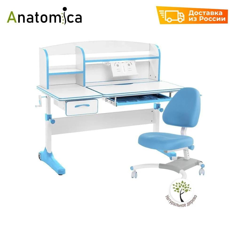 Комплект Anatomica Smart-50 парта + кресло надстройка подставка для книг с креслом Figra |