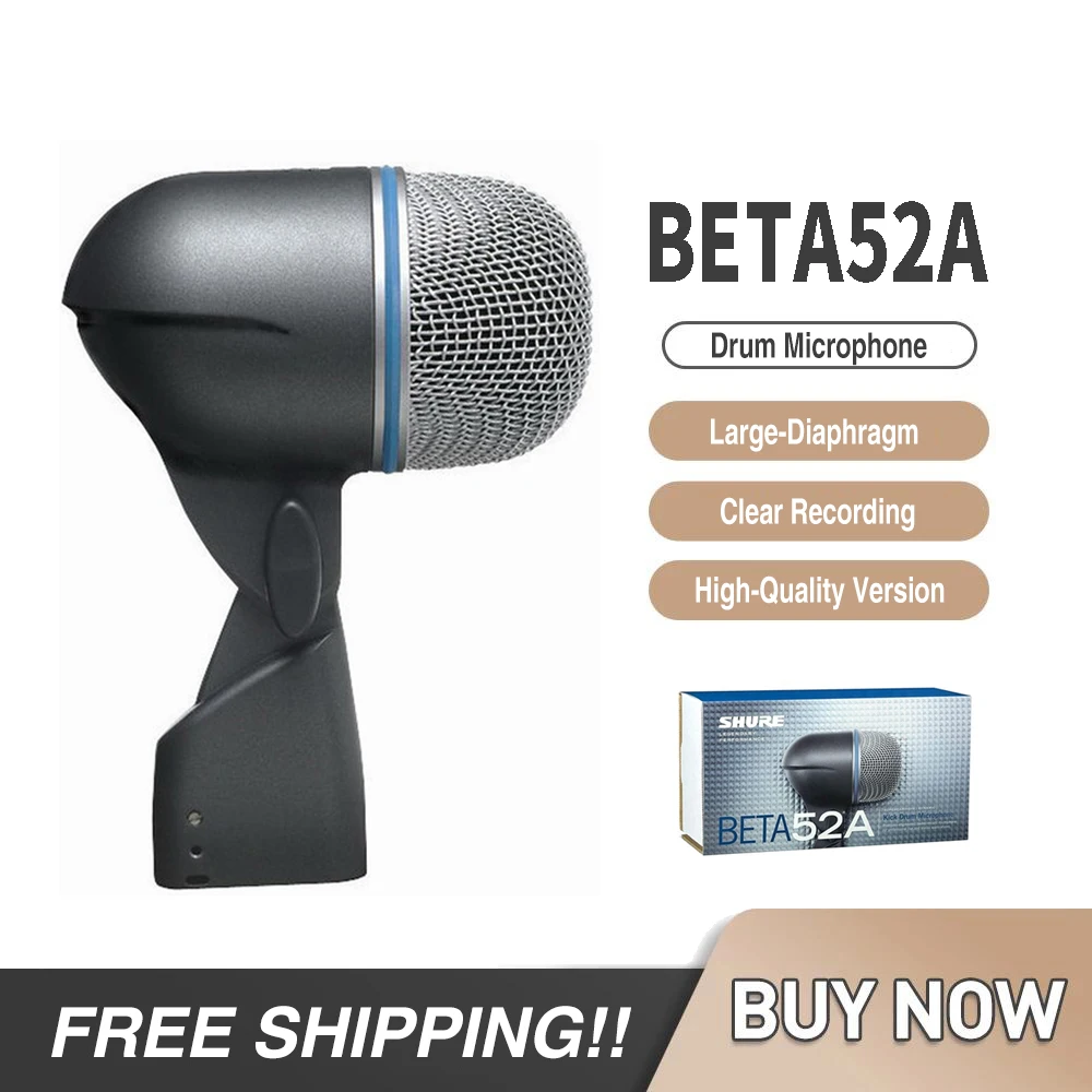 Professional BETA52A Percussion Instrument Big Bass Kick Drum Microphone Stage Studio Dynamic Mic Beta 52a