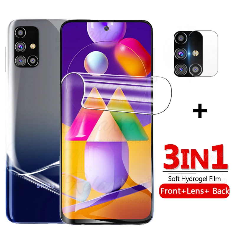 

Гидрогелевая пленка 3 в 1 для Samsung Galaxy M31s, Защитная пленка для задней панели, объектив камеры samsung M11, M21, A11, A21s, A31, A41, m, 31s, m317f