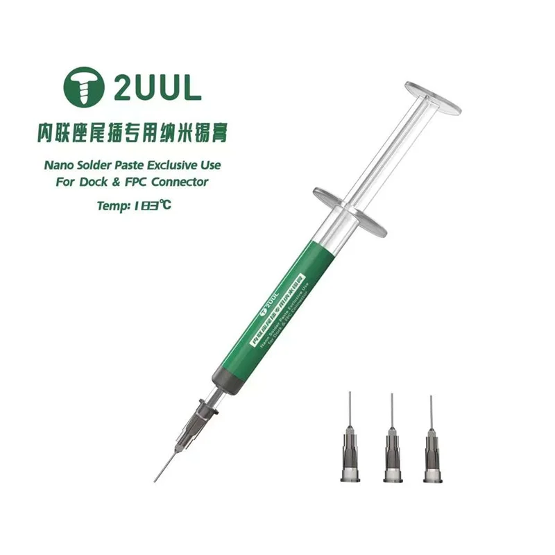 

2UUL Nano Solder Paste Exclusive Use for Dock & FPC Connector Flux Needle Dispenser Phone Repair Welding Flux