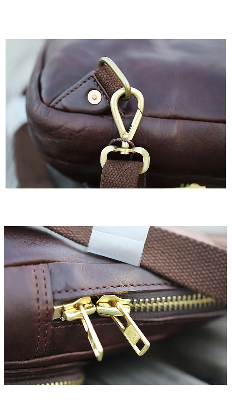 Fashion Luxury Designer Top cowhide Men Small Chest Bag Vintage Hand Maker genuine Leather Sports Lightweight male Messenger Bag