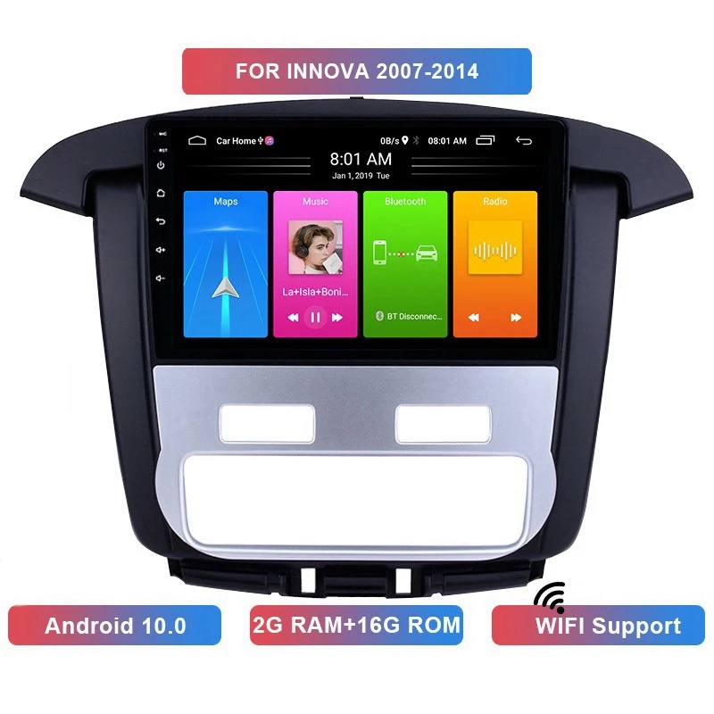 

9 Inch 2 Din Android 10.0 Car MP5 Player 2+16GB Wifi Bluetooth GPS Navigation For Toyota Innova 2007-2014 Automatic