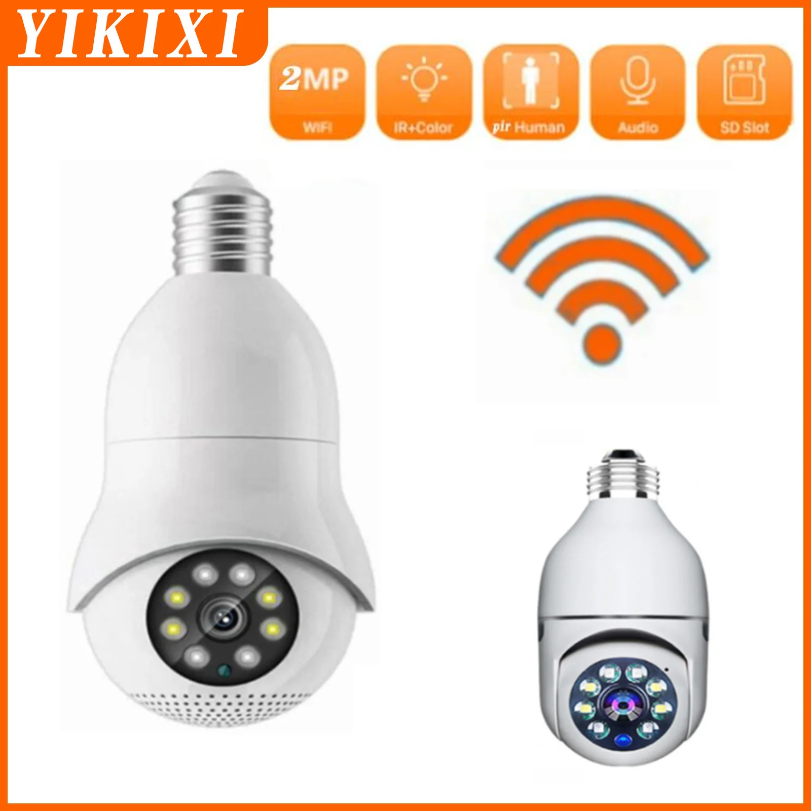 

Камера видеонаблюдения 2 Мп с лампочками E27, миниатюрная ip-камера с Wi-Fi, PTZ, с датчиком движения и автоматическим отслеживанием для домашней б...