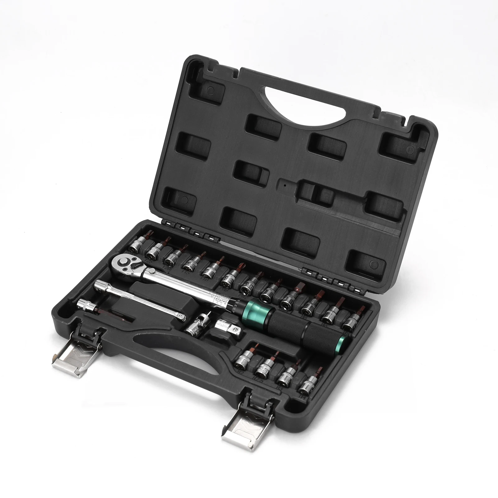 

10-60N.m 3/8 Inch Drive 7 PCS Preset Torque Wrench Bits Set Quick Release Mini Adjustable Torque Wrench Bicycle Car Auto Repairs