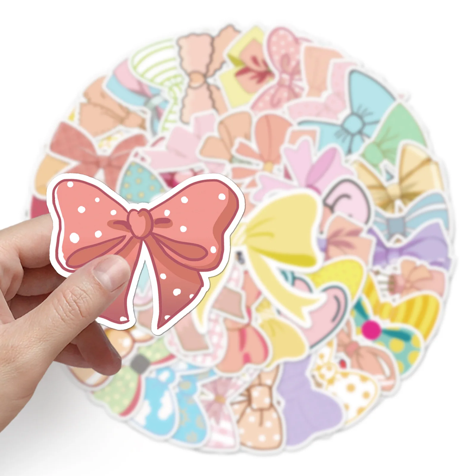 

10/30/50pcs bow DIY girl small fresh suitcase scooter car guitar waterproof cartoon water cup backpack decorative sticker