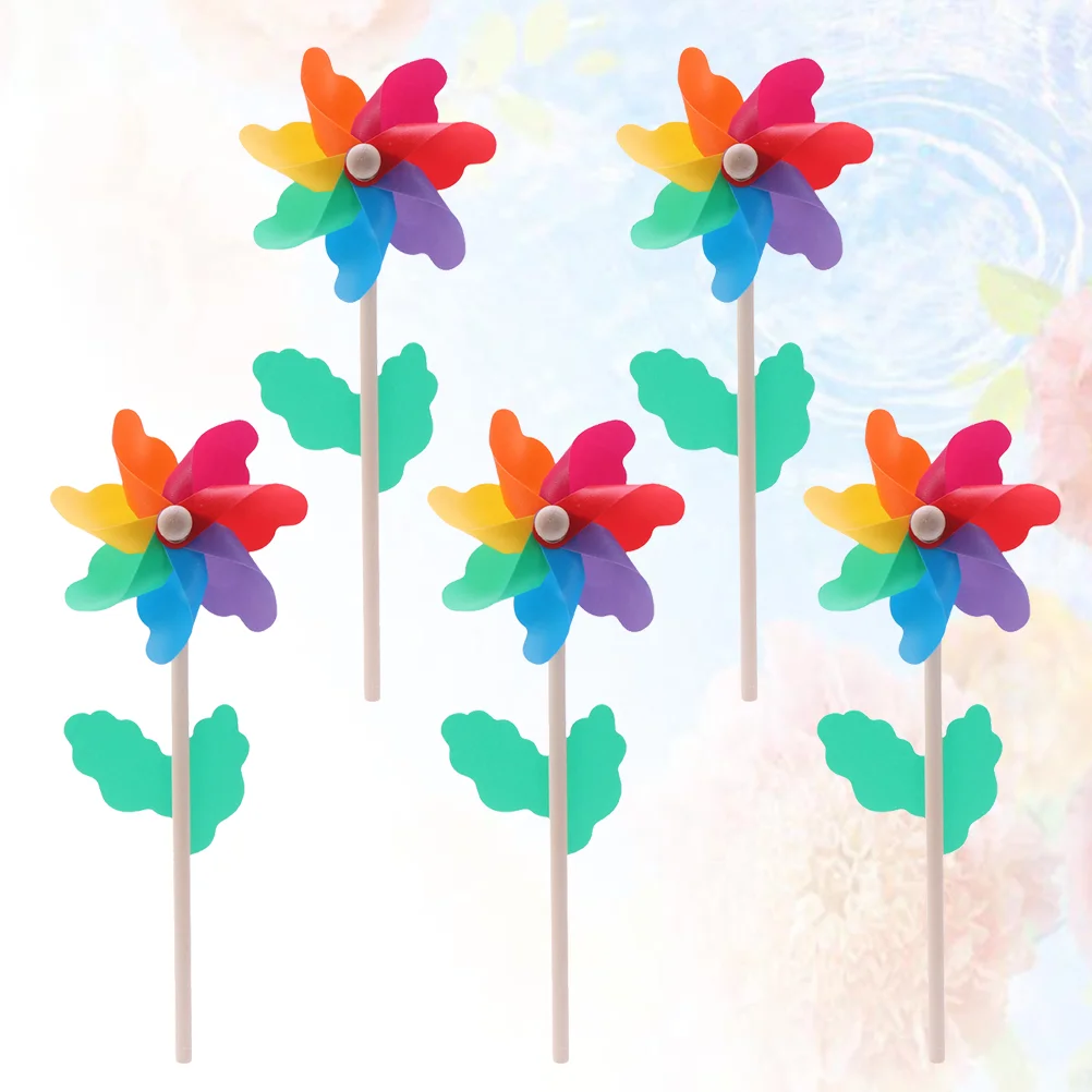 

Toy Pinwheels Pinwheel Windmill Party Kids Garden Rainbow Wind Wooden Decor Yard Children The Windmills Colorful Favors Mini