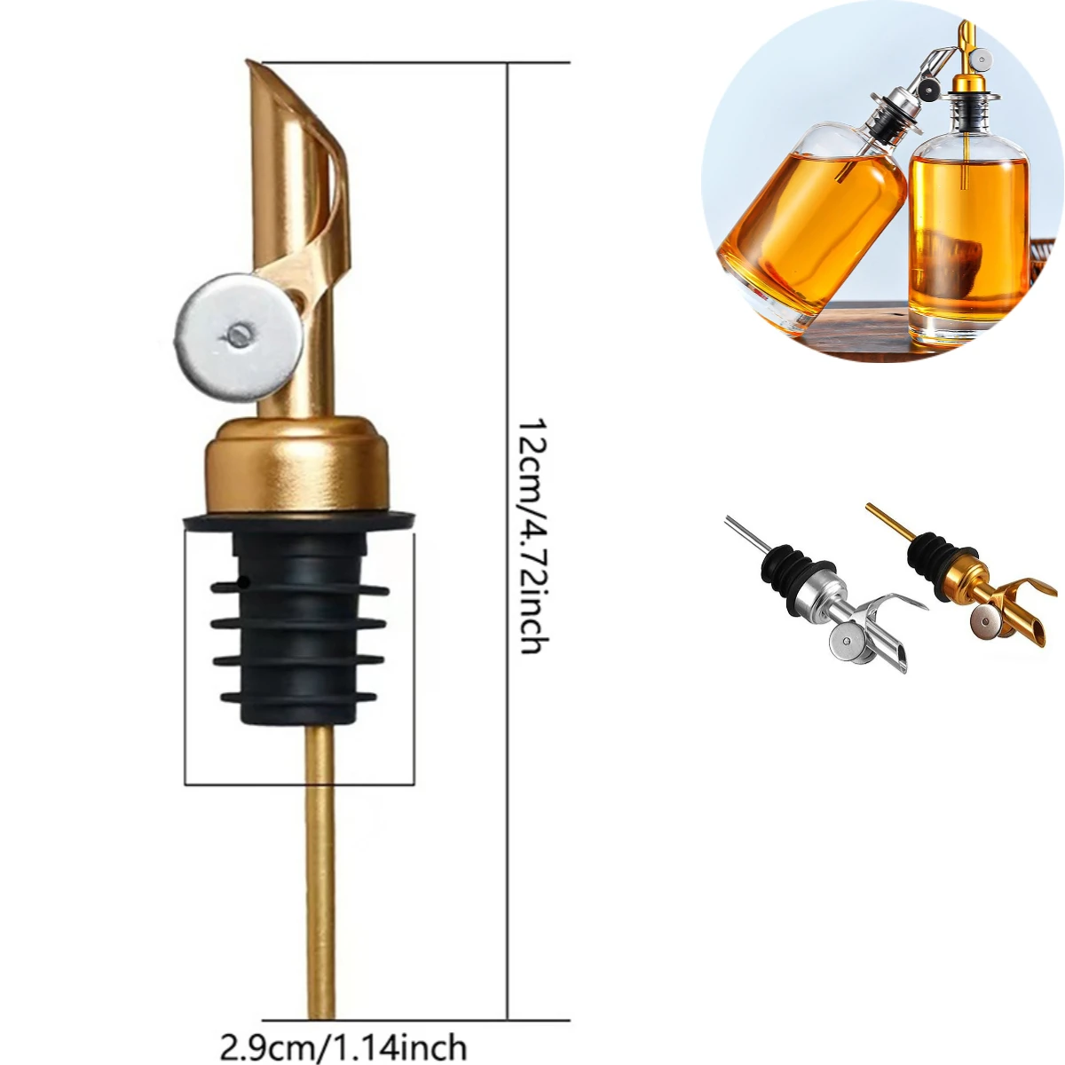 

1/2 шт. утяжеленная бутылка из нержавеющей стали, дозаторы с коническим носиком, дозаторы для ликера, автоматические флип-аксессуары для стержня с регулируемым носиком