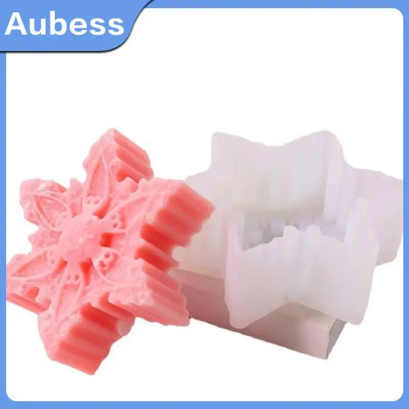 

Silicone Snowflake Mold Candle Soap DIY Aromatherapy Plaster Candle Decorating Mould Candy Chocolate Making Tool Christmas Decor