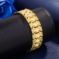 15mm wristband chain bracelet men jewelry 18k yellow gold filled mens thick bracelet handsome accessories