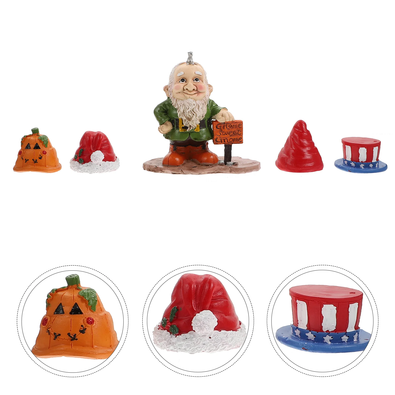 

1 Set of Dwarf Shaped Garden Adornment Creative Outdoor Ornament Resin Craft