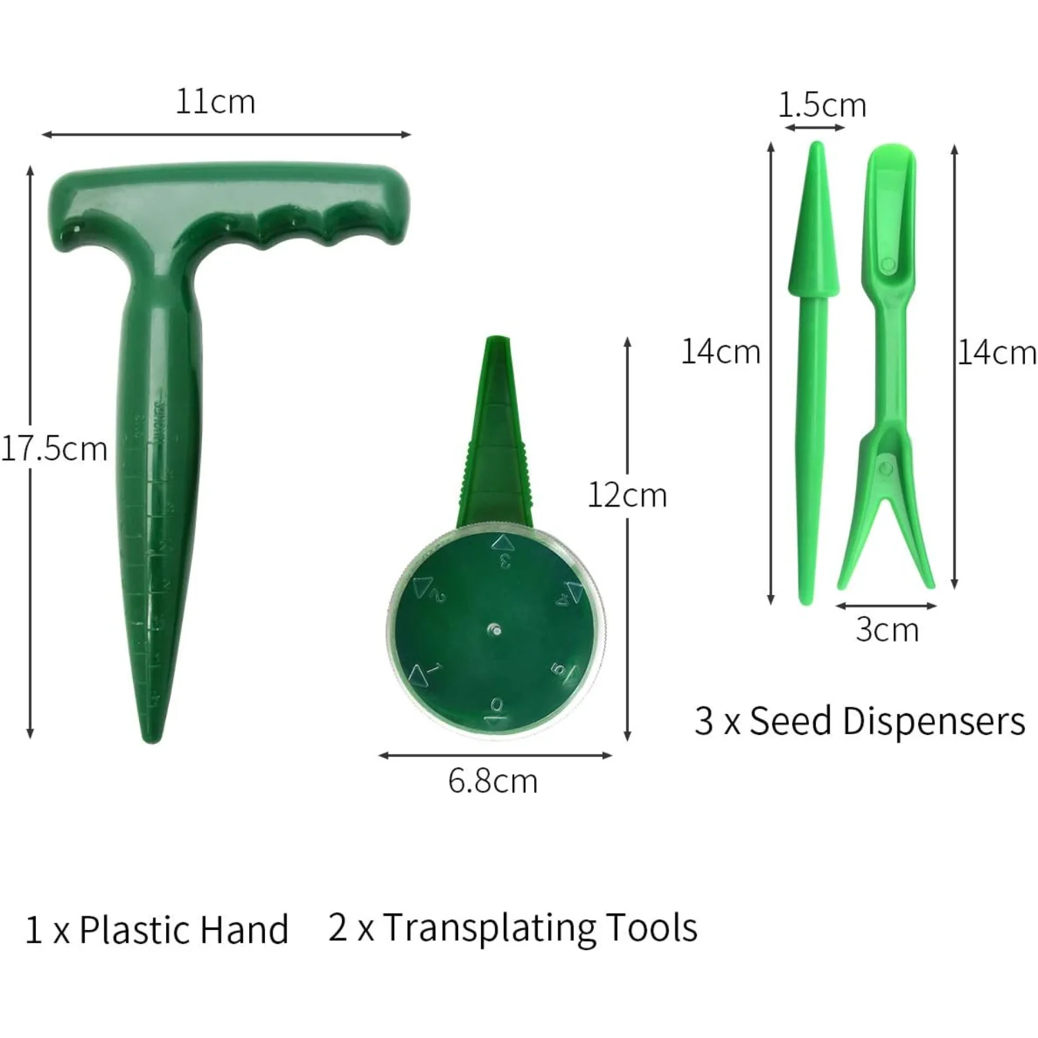 Набор из 6 диспенсеров для посева семян регулируемый садовый ручной сеялка