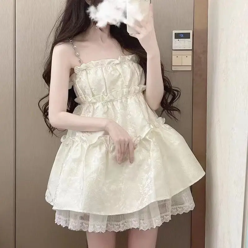 

2022 French Princess Suit Poncho Skirt A Minority Gentle Wind Lolita Suspender Dress Female Summer Free Shipping