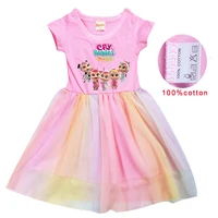 2022 girls summer kids lace princess dresses children cute cry baby cartoon clothes girls birthday party casual vestidos 2 14y