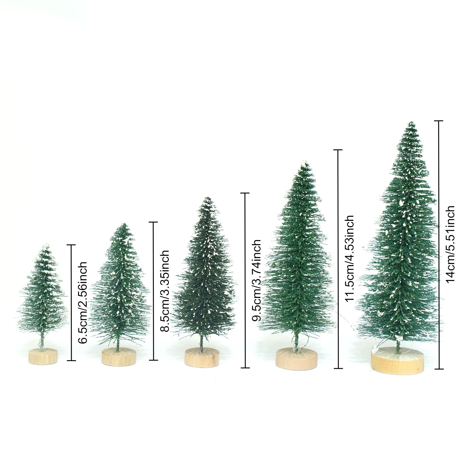 

Набор из 5 мини-елок зелёных