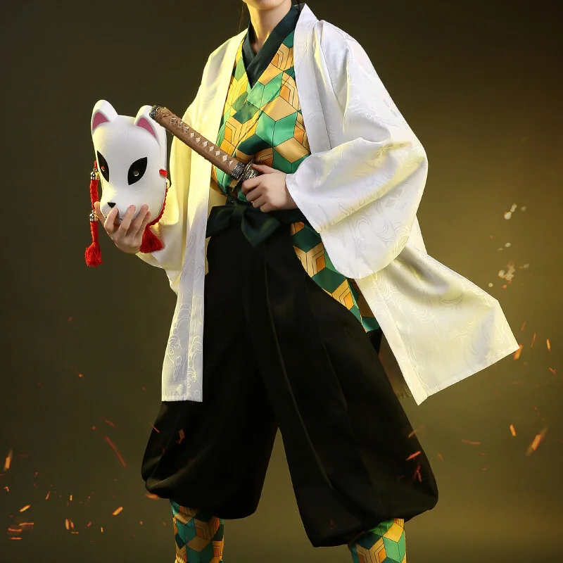 

Anime Demon Slayer Sabito Kimetsu No Yaiba Cosplay Costumes Japanese Kimono Anime Set Halloween Anime Exhibition Party Costumes