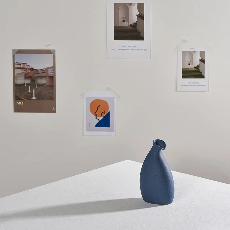 Средиземноморская синяя ваза для свежих сушеных цветов украшение дома цветочная