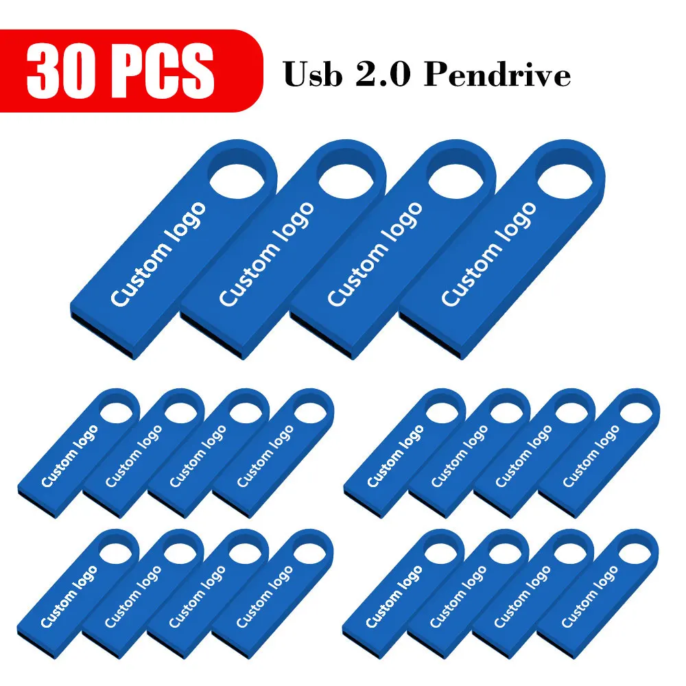 Металлический водонепроницаемый USB флеш-накопитель 4 ГБ 8 16 32 64 30 шт./партия