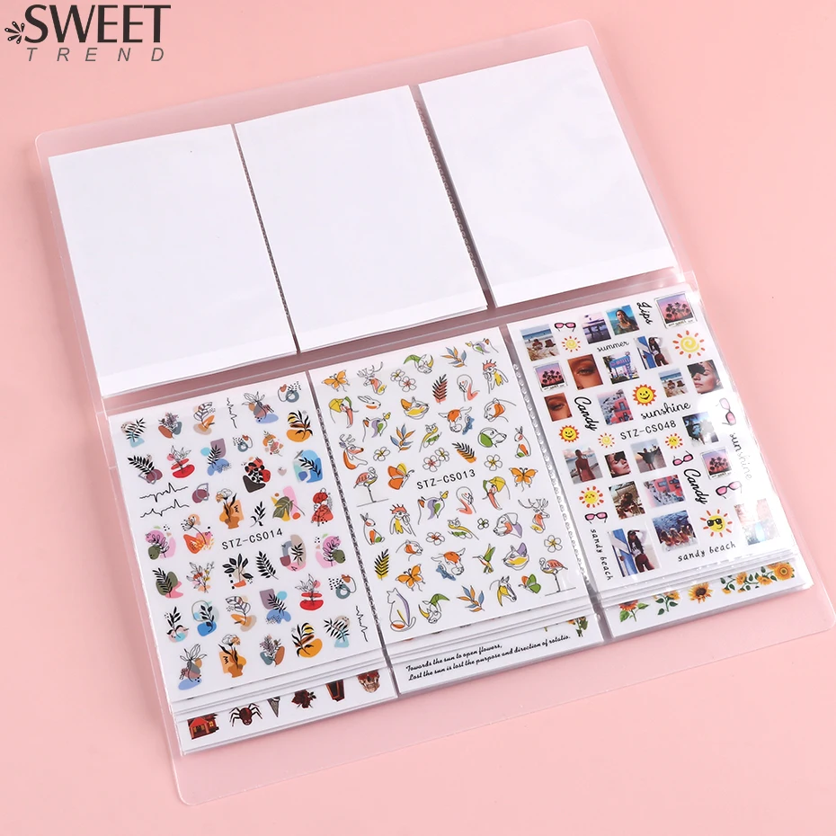 84 отделения для ногтей внешние наклейки пустая книга хранения маникюрные