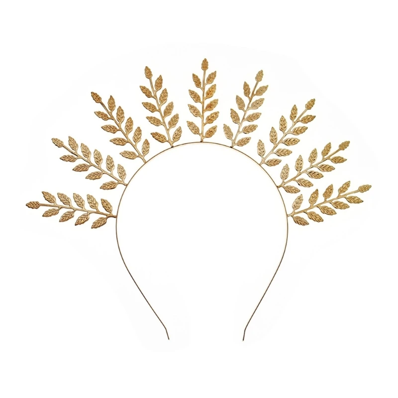 

Temperament Metal Leaves Shape Headband Baroque Style Hair Hoop Bride Woman Spring Summer Wedding Party Headwear Dropship