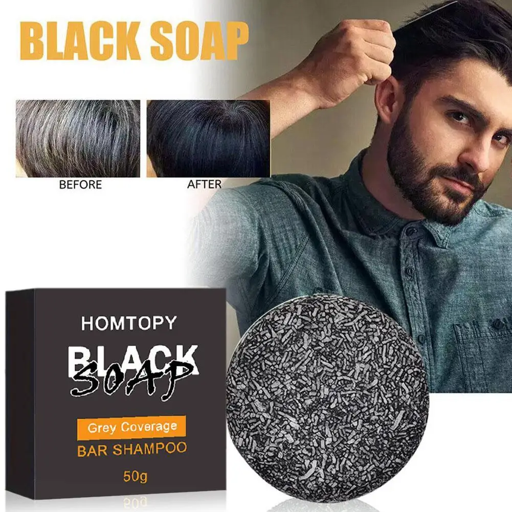 

Hair Darkening Shampoo Soap Bar Bamboo Charcoal Repair Gray White Hair Color Dye Face Hair Body Natural Organic Hair Conditioner