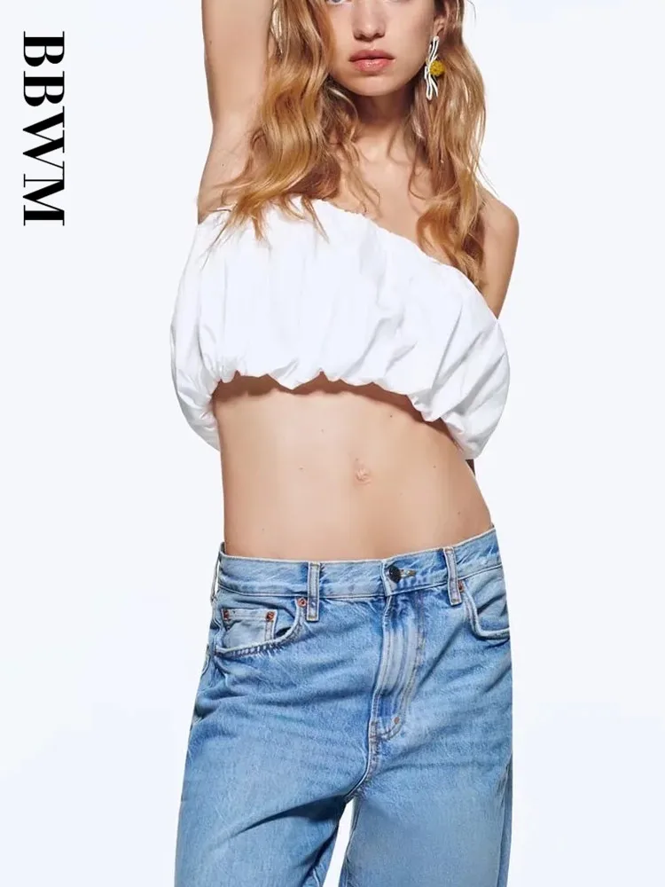 Женское однотонное бюстье с открытыми плечами винтажная эластичная кофта на