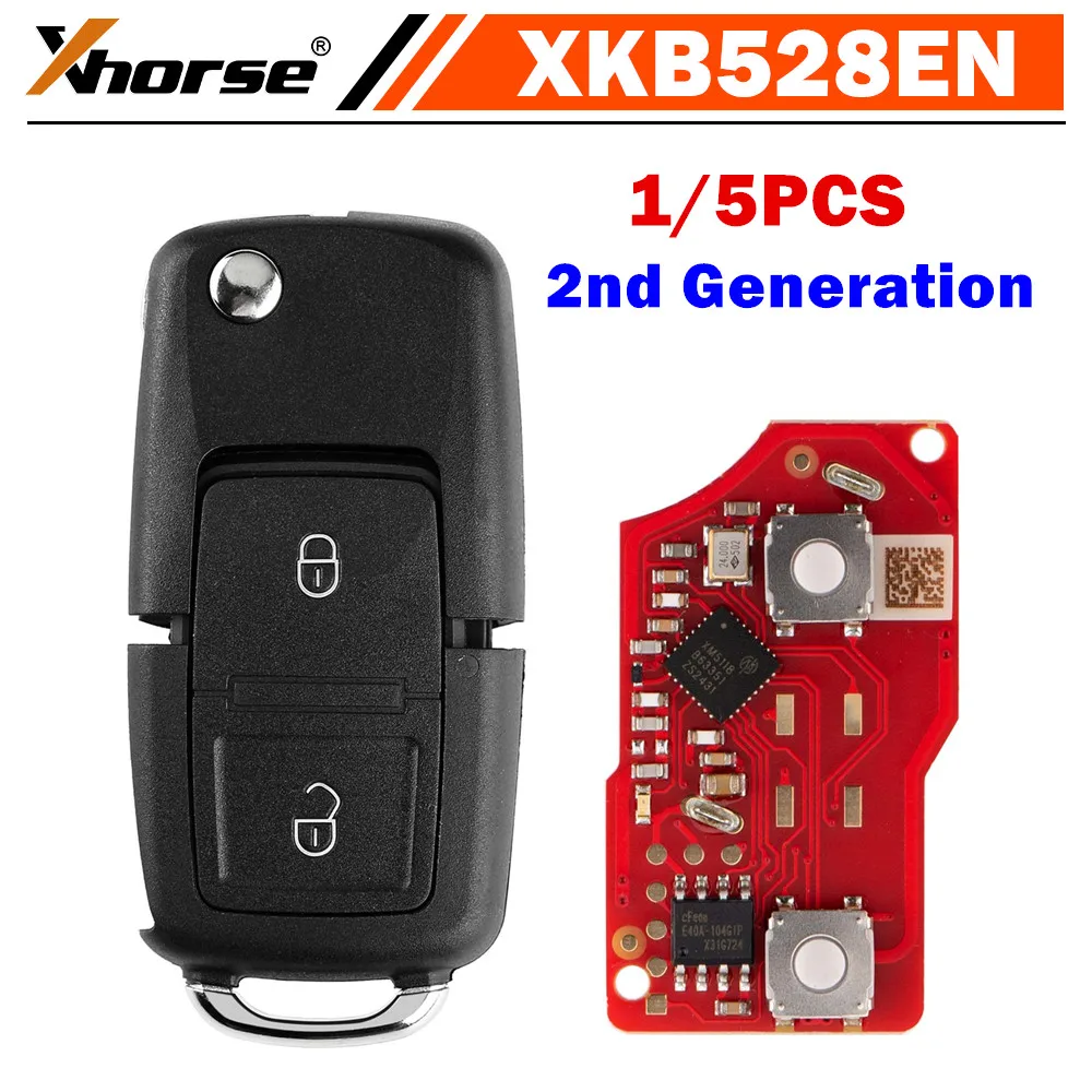 

1/5 шт. XHORSE XKB528EN B5 стиль две кнопки складной ключ второго поколения универсальный дистанционный ключ