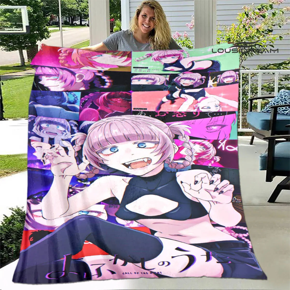 

Детское фланелевое одеяло, мягкое удобное мультяшное одеяло с надписью CALL OF THE NIGHT, подарок на день рождения, для пикника