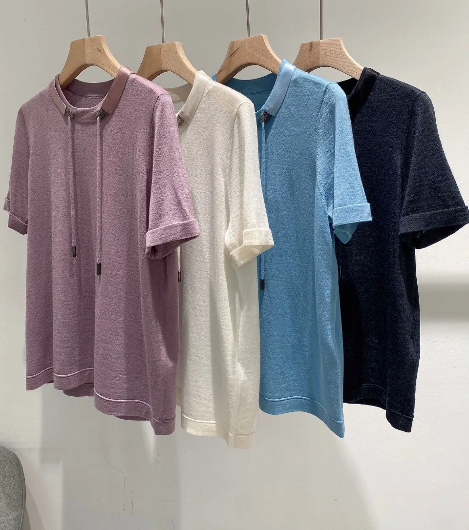 

Высококачественная трикотажная Повседневная блузка из шёлковой мериносовой шерсти