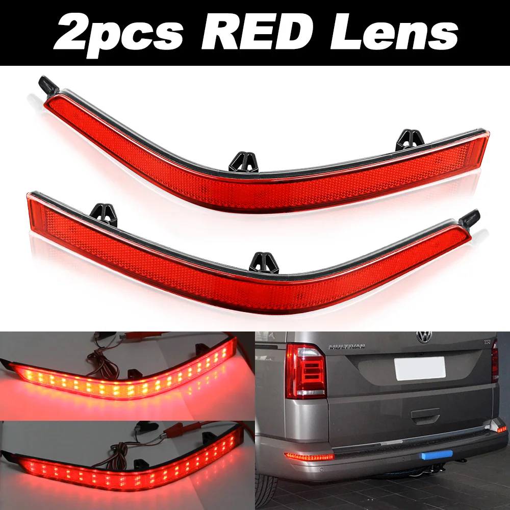1 пара светодиодных отражателей заднего заднего бампера, стоп-сигналы, противотуманные фары заднего хода для VW T6 Transporter Multivan Caravelle 2015-2020