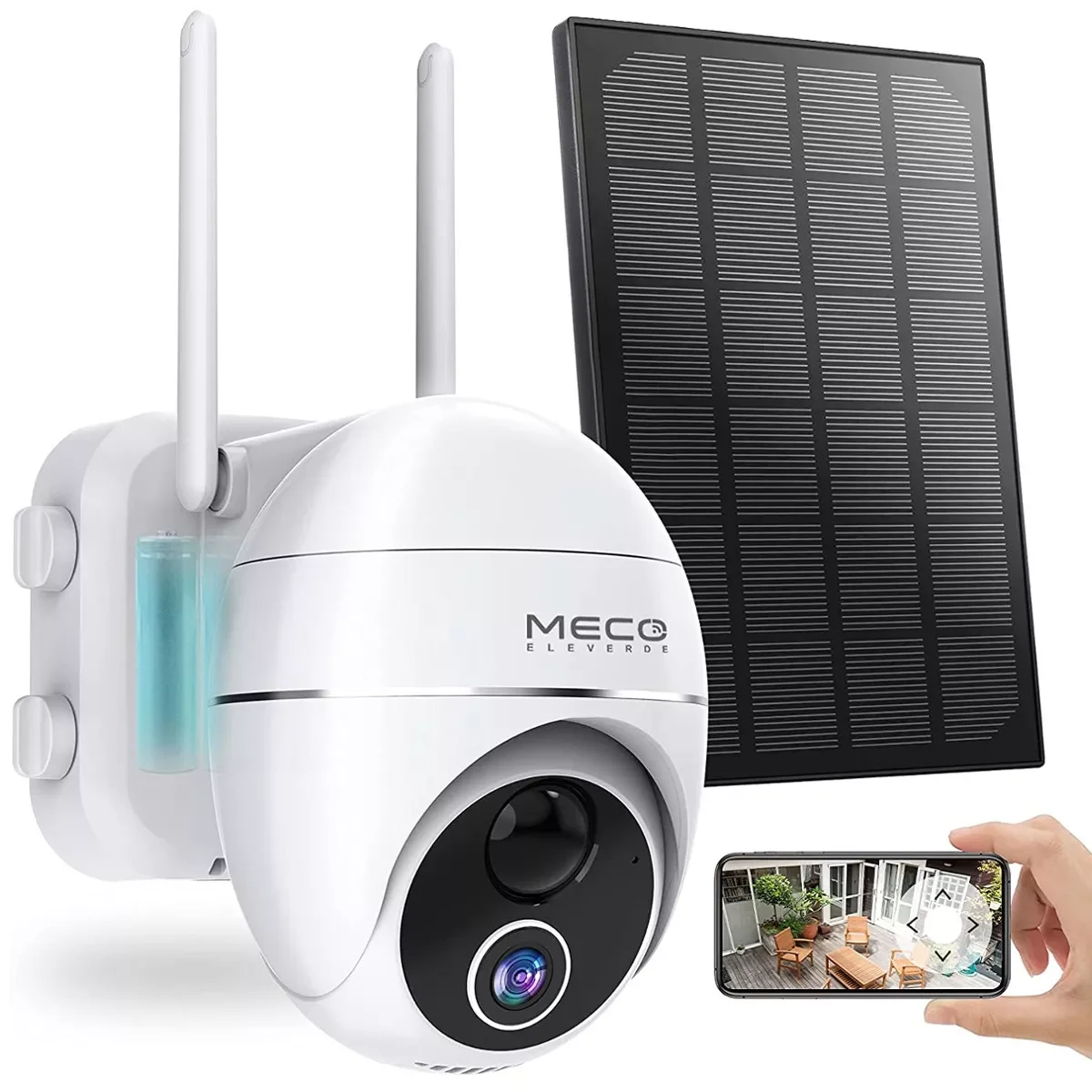 

Wireless Security Camera 1080P Outdoor WIFI Night Vision w/Solar Panel Waterproof with Motion Detection Encrypted SD/Cloud