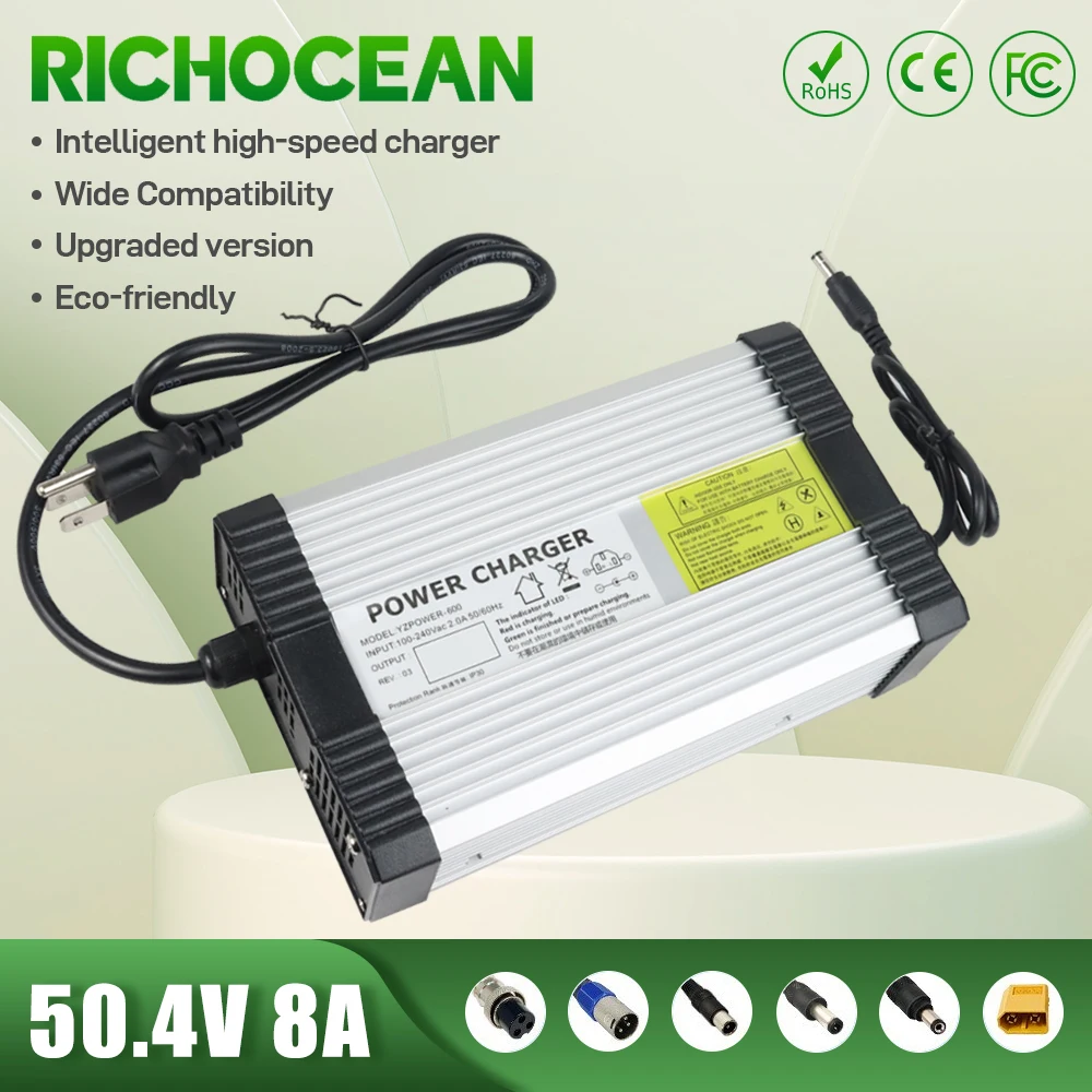 

Зарядное устройство RICHOCEAN для литий-ионных аккумуляторов, 50,4 в, 8 А