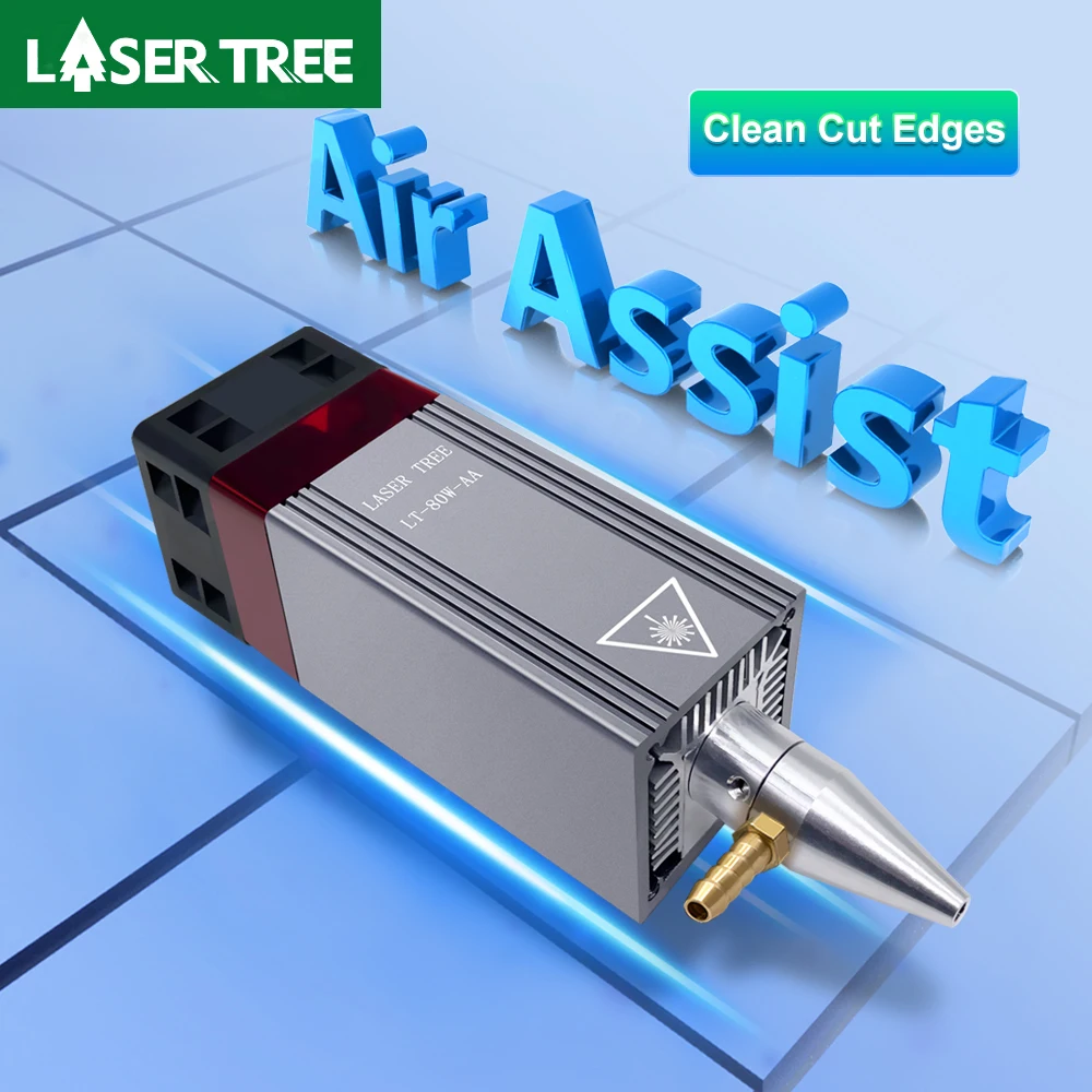 LASER TREE 80W Laser Head with Air Assist 450nm TTL Blue Light Laser Module for CNC Laser Engraving Cutting  Machine DIY Tools