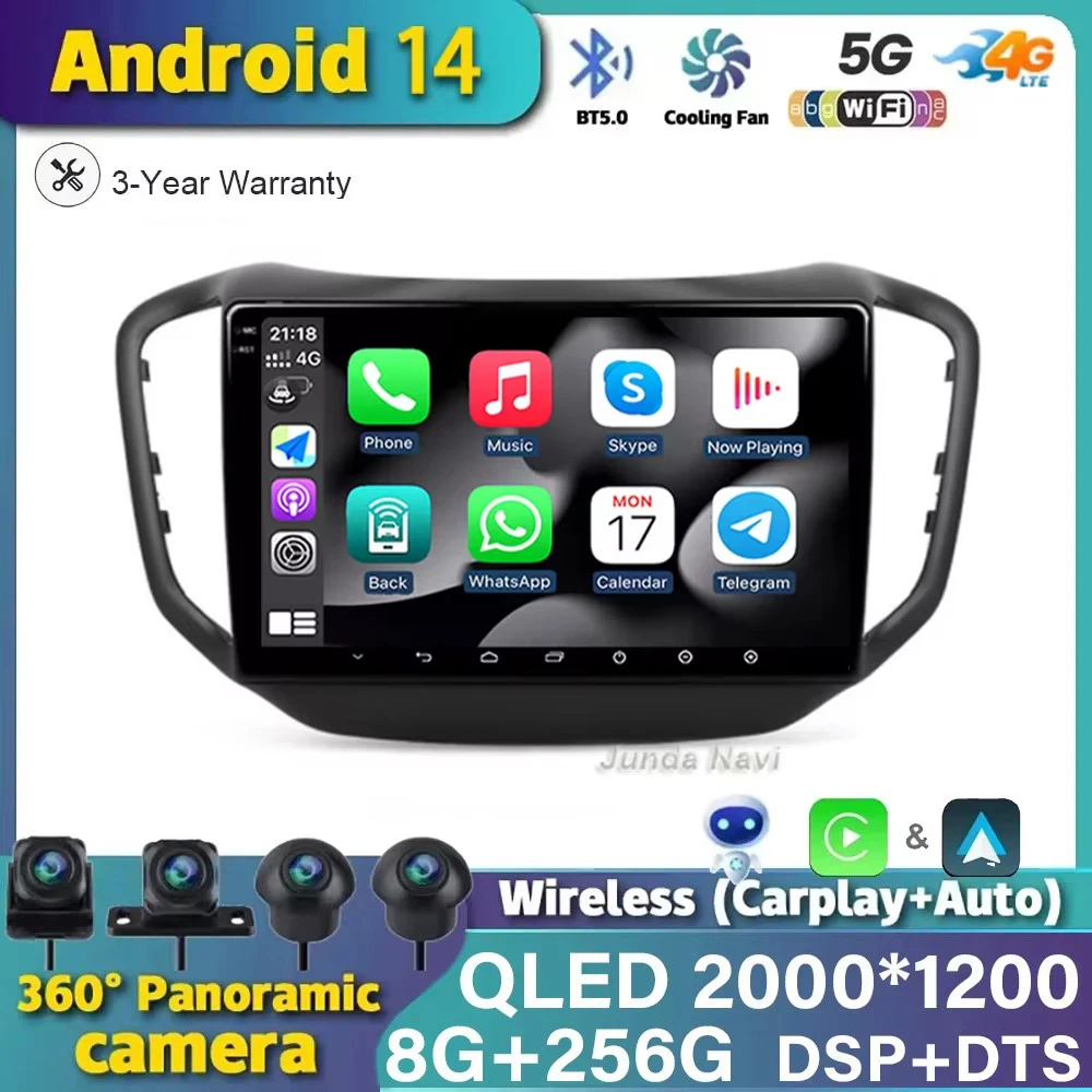 Автомобильный радиоприемник Android 14 для Chery Tiggo 5 2014-2020 Мультимедиа 4G WIFI Видеоплеер